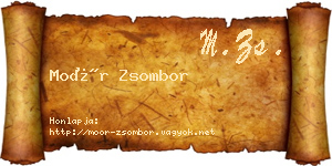 Moór Zsombor névjegykártya